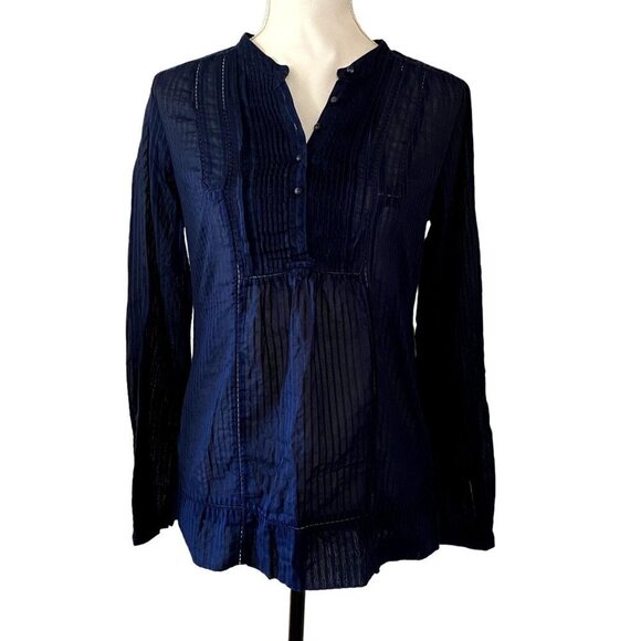 EDDIE Bauer | Sheer Button Up Long Sleeve Blouse | Blue | Size: Small - Picture 1 of 13
